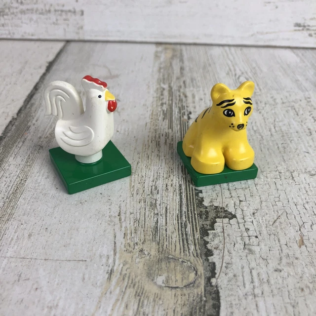 Lego-DUPLO-Vintage  Animals - Farm Chicken & Zoo Tiger