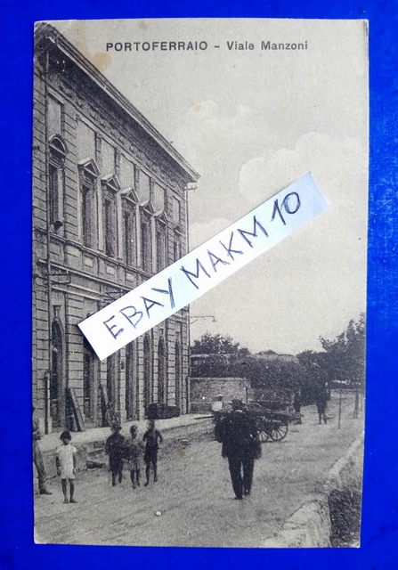 🔵 Cartolina Portoferraio Viale Manzoni Animata 1948 Elba Livorno Bella 🤣