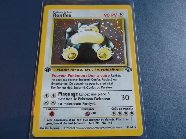 Carte Pokémon Ronflex Holo 11/64 " Excellent État " Jungle Edition 1 * PCA PSA