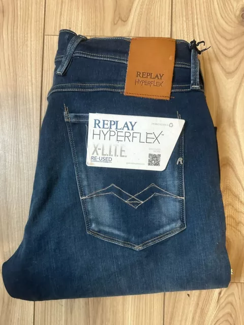 Brand New Mens Replay Hyperflex Anbass Jeans. Size 34W 32L. Bnwt. Quick Sale!!