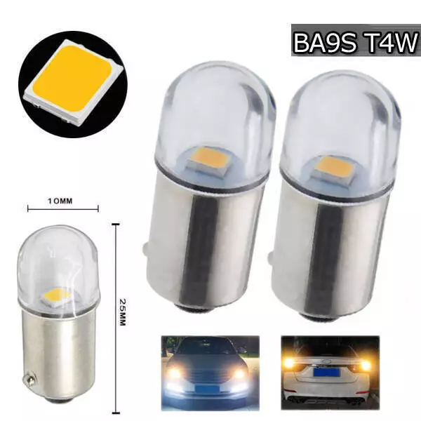 2X BA9S T4W Warmweiß  DC6V/12V T11 LED Standlicht Innenraumbeleuchtung SMD