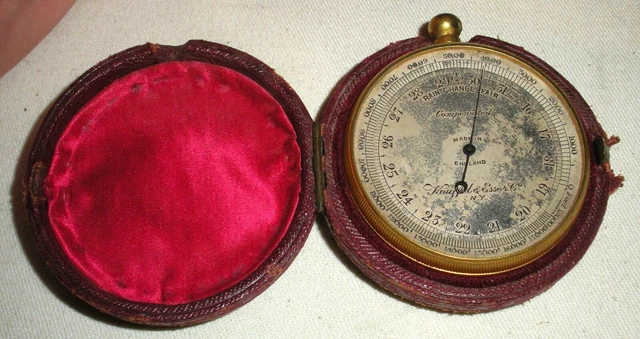 ANTIQUE KEUFFEL & ESSER CO BAROMETER MADE IN ENGLAND W CASE AS-IS NEEDS TLC tuvi