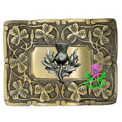 Cardo Uomo Fibbia Cintura Kilt Scozzese Irlandese Cardo Antico Finitura/Celtic A 