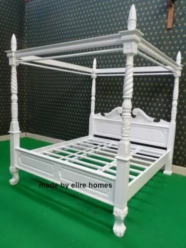 BESPOKE 5' King size Queen Anne Style four poster st james mahogany french bed BESPOKE 5' King size Queen Anne Style four poster st james mahogany french bed