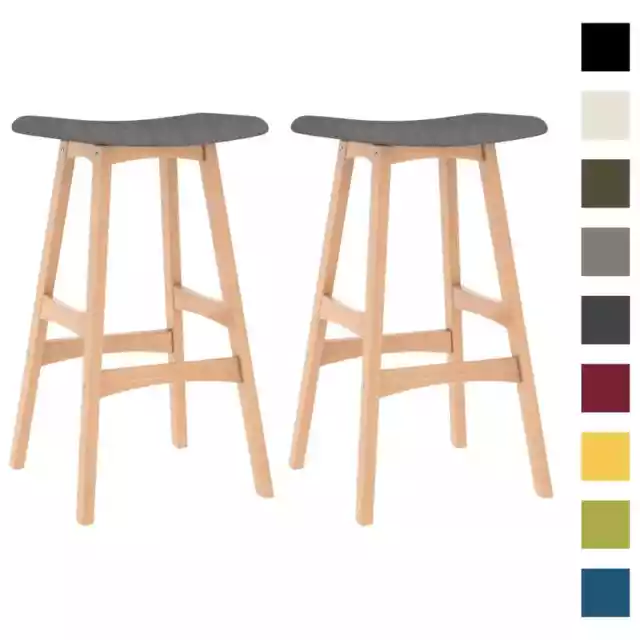 Tabourets de Bar Chaises Sièges Comptoir Bistro Meubles Lot de 2 Tissu