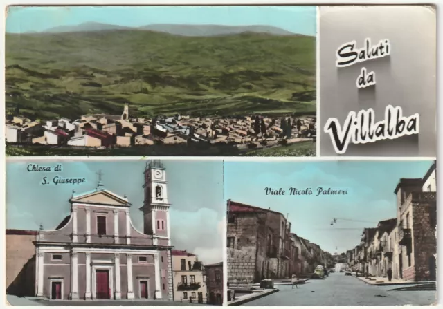 Villalba - Caltanissetta - Saluti Da - Vedutine - Viagg. -10201-
