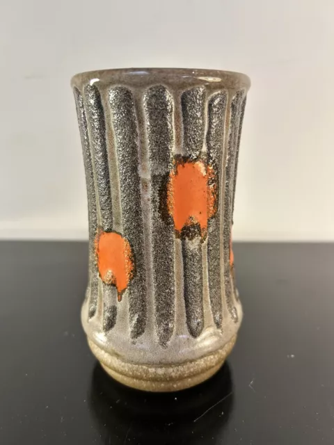 vase vintage années 60, céramique allemande GDR, Strehla, ERA Fat lava scheurich