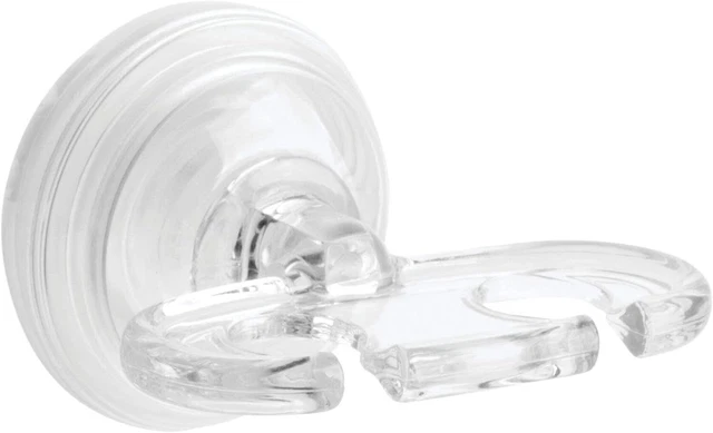 iDesign BPA-Free Plastic Bathroom Suction Toothbrush Holder - 2.75" x Clear