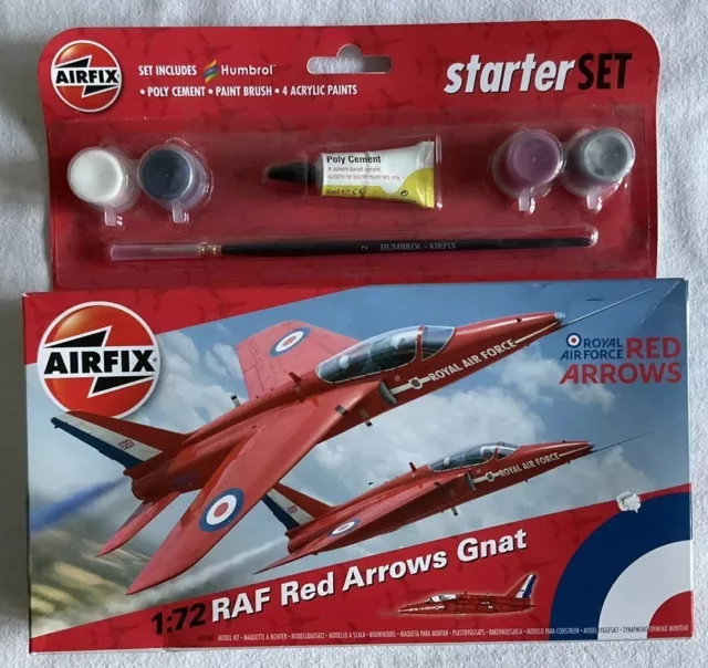 Airfix ""RAF Red Arrow Hawker Gnat"" Modellbausatz 1:72 A55105 ** ungeöffnet**