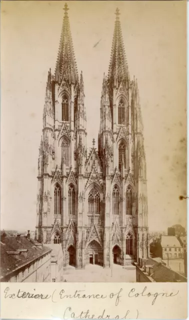 Allemagne, Devant de la Cathédrale de Cologne, ca.1880, Vintage albumen print Vi