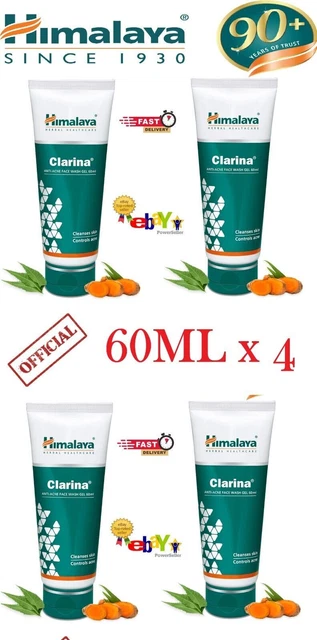 Himalaya Clarina Anti Acne Neem Curcuma Lavaggio viso Brufoli Cicatrici...