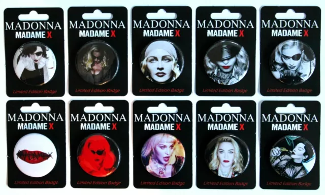 MADONNA MADAME X Limited Edition x10 Full Badge Set USA Import 38mm Pin ...