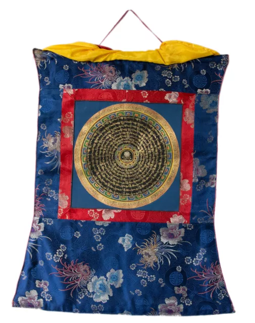 Thangka Tibetischer Mandala Longues Life -tangka Behang Bouddhiste-63x54 cm-7350