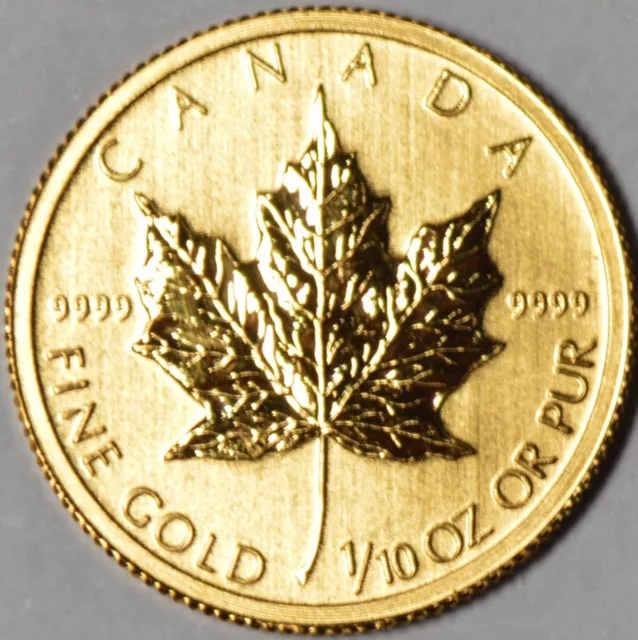 Canada Maple Eagle 2011 1/10 Oz .9999 Fine Gold $5 in Plastic Capsule