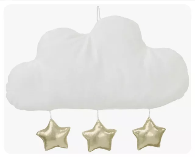 Decoración de pared de forma suave Nubes con estrellas en blanco por NoJo. 1 pieza - bebés