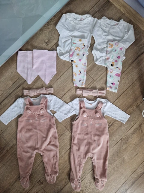 Baby Twin Girls Matching Clothes  3-6 Months