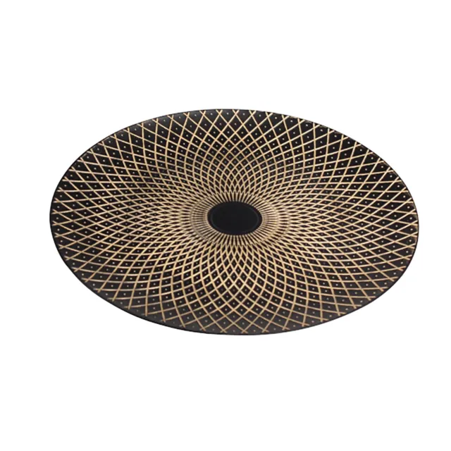 Bajoplato Rhombs, Negro/Oro Plástico, D. 33 CM Material: 50% Polipropileno