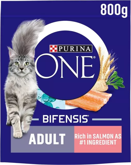 Purina One Adult Dry Cat Food Salmon 800g