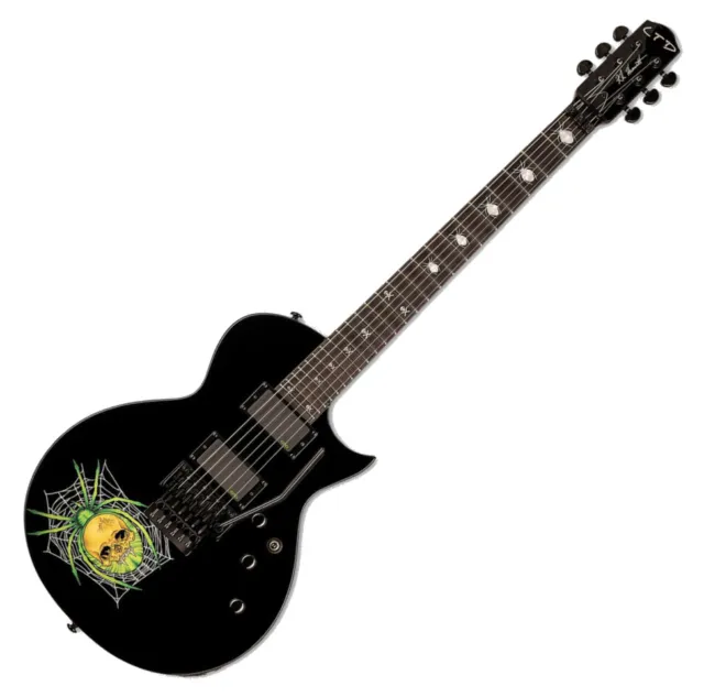 ESP KH-3 Signature Gitarre Kirk Hammett Metallica Spider & Bones Inlay Black Glo