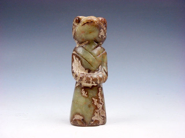 Old Nephrite Jade Stone Carved Sculpture Ancient Eagle Immortal #05242310