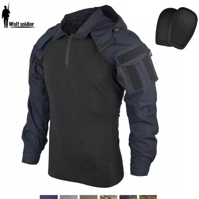 Men's Long Sleeve Tactical Shirt Combat Uniform Army G3 Hiking Shirts Camo Hoody