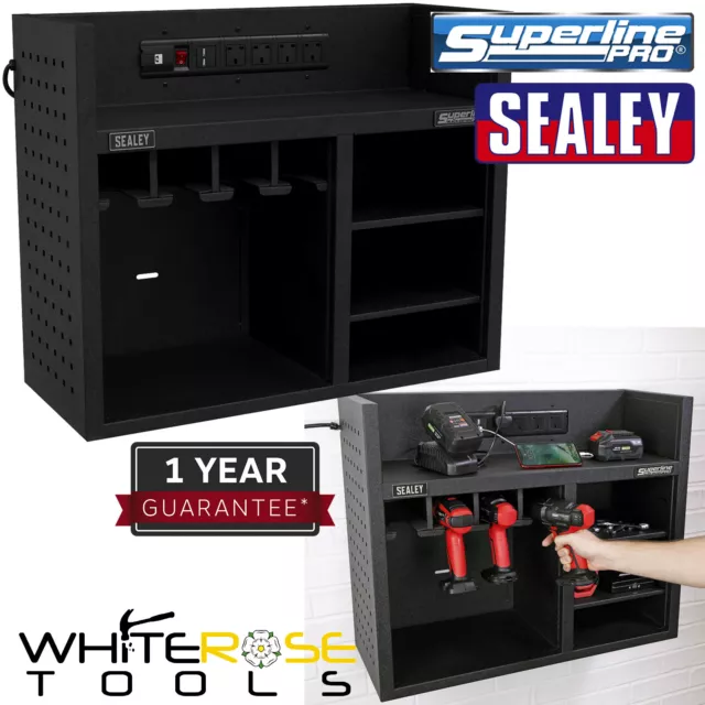 Sealey Superline Pro Power Tool Storage Rack 760mm with Power Strip