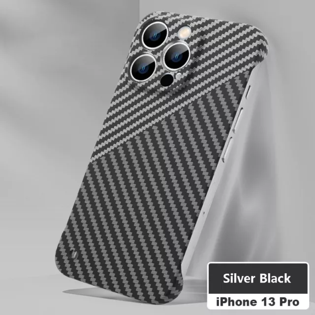 For iPhone 15 14 13 Pro Max 12 Ultra-thin Slim Frameless Carbon Fiber Case Cover