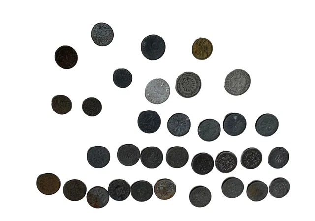 Lot Austrian German WW1 WW2 Coins Groschen Mark Heller 1900