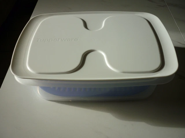 Plat Multi-Service Tupperware Avec Passoire – Blanc – Vintage Fabriqué En France