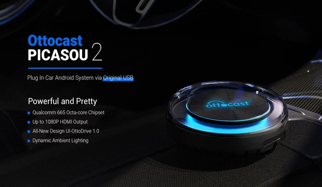 Ottocast Mini Pico 2026 | Adattatore Wireless 2-in-1 CarPlay E Android Auto | WiFi 6, Bluetooth 5.4 E Switch Device Con Un Tocco