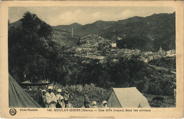 CPA AK MOROCCO MOULAY-IDRISS A diffa (meals) in Flanders olive trees (38426)