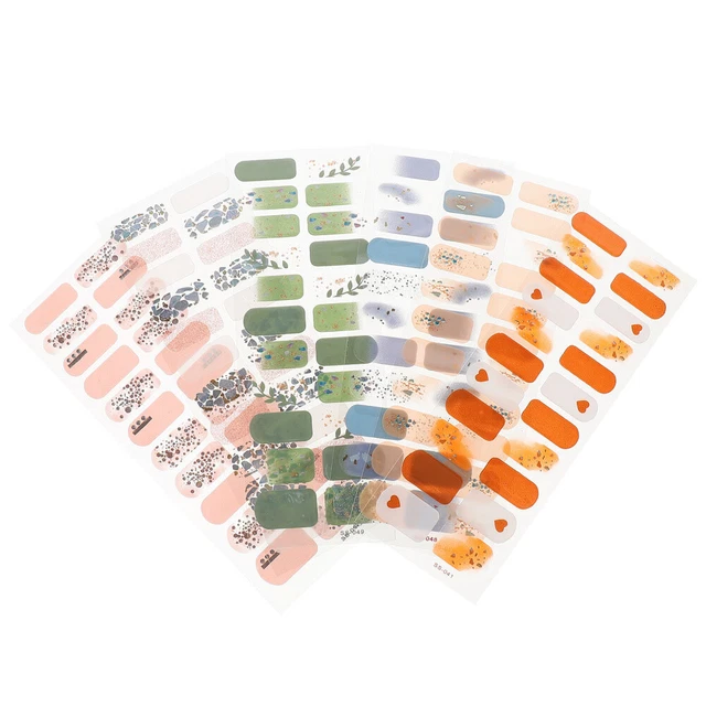 6 Pcs Papier Nagel Vergoldung Aufkleber Nägel Kleben Nagelapplikation