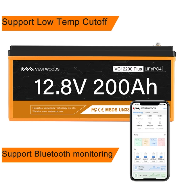 Deep Cycle Battery 12V 200AH Lifepo4 Lithium Battery for Rv Solar Marine Boat