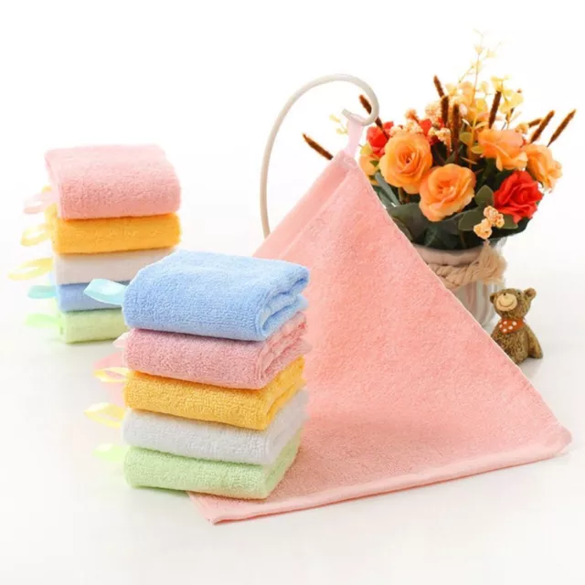 3pcs/lot Solid Color Mini Square Towels 25*25cm Baby Handkerchief Saliva Towel