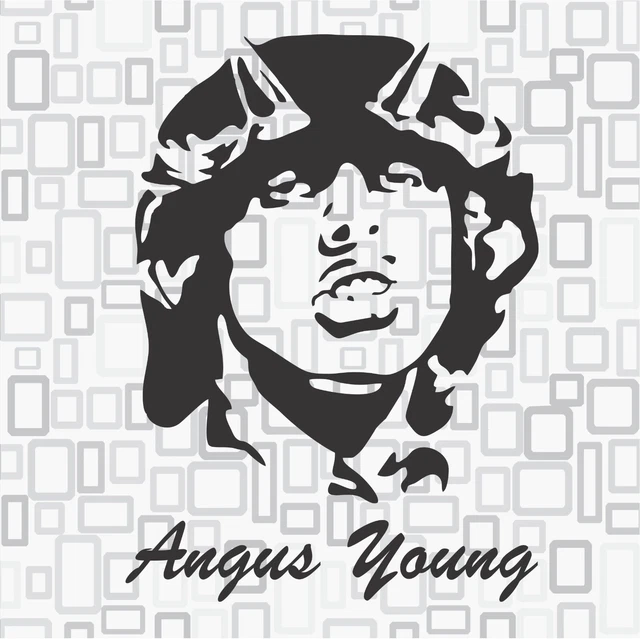 ANGUS YOUNG AC/DC Sticker Vinyl Decal Car Truck Fun Angus FACE B AC/DC ...