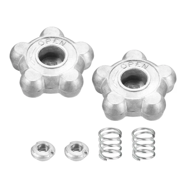 64mm Diámetro Mano Rueda, 2 Paquete Aluminio Aleación Mango con Resorte Tuerca