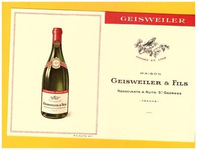 Nuits-saint-georges (21) Great Burgundy wines "geisweiler" tariffs in 1928