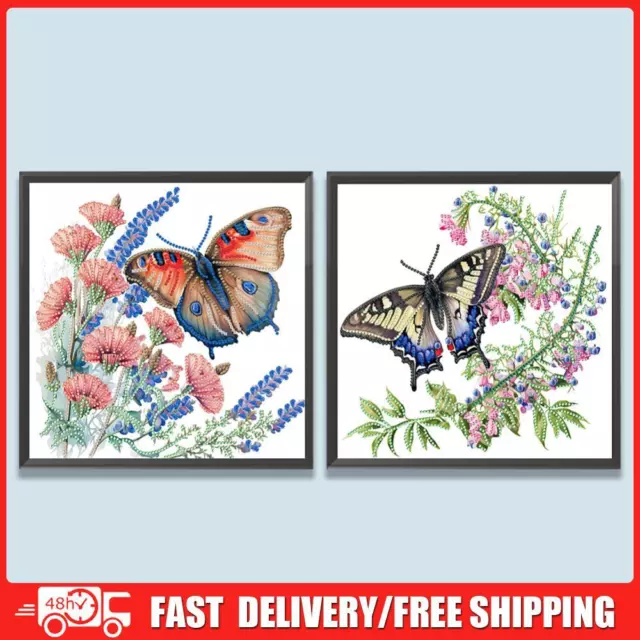 5D DIY Partially Specially Shaped Drill Diamond Painting Flowers Butterfly K