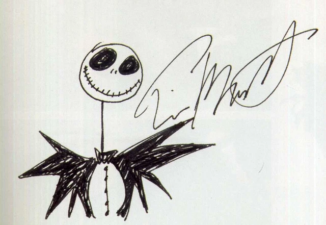TIM BURTON Signed Cartoon - Film Director & Animator - reprint