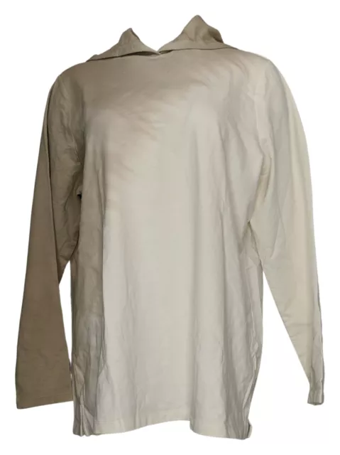 Sport Savvy Women's Sz L Ombre Tie-Dye French Terry Hooded Beige A476756