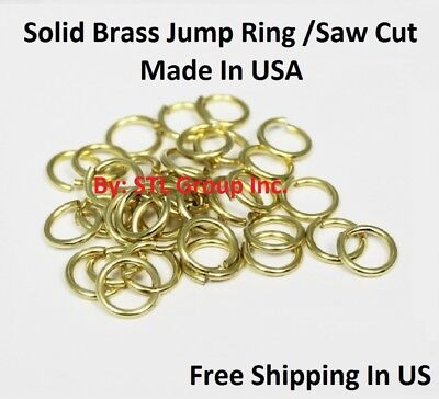 16 Ga Solid Brass Round Open Heavy Jump Ring (Pack Of 1 Oz)  Saw Cut /  USA