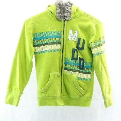 Mudd Youth Girls Kids Green Winter Fall Jacket with Hood  Size 7-8  XS/S