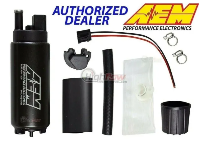 GENUINE AEM 50-1000 340LPH Intank EFI Fuel Pump w/ Strainer & Install Kit