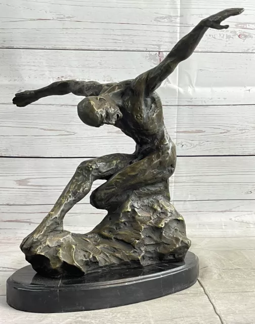 Beautiful Large Abstract Art Pure Hot Cast Bronze Man Statue Sculpture Artwork