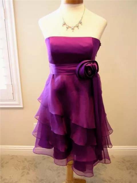 NWT $595 Haute Hippie asymmetric cocktail SILK purple amethyst dress M