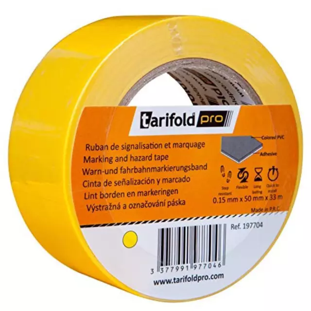 (TG. 50 mm x 33 M) Tarifold - Nastro adesivo per pavimento, segnaletica di sicur