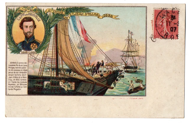 CPA Militaria - Prince de JOINVILLE - Attaque de St-Jean d'Ulloa - 1838