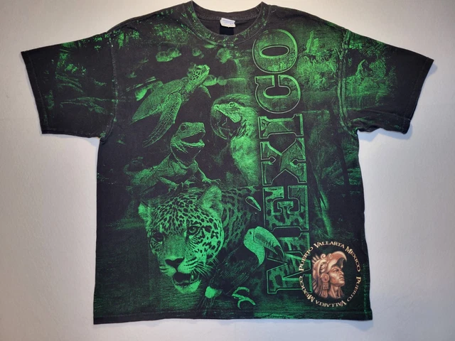 Chemise Homme Yazbek Mexique Puerto Vallarta Y2K - AOP Pyramides Aztèques & Aliens - XL