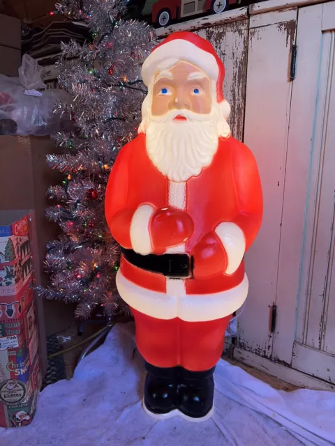 Vintage Blow Mold Santa Lighted Union Products New Old Stock Christmas