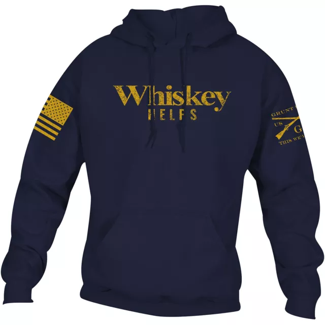 Grunt Style Whiskey Helps Pullover Hoodie - Navy